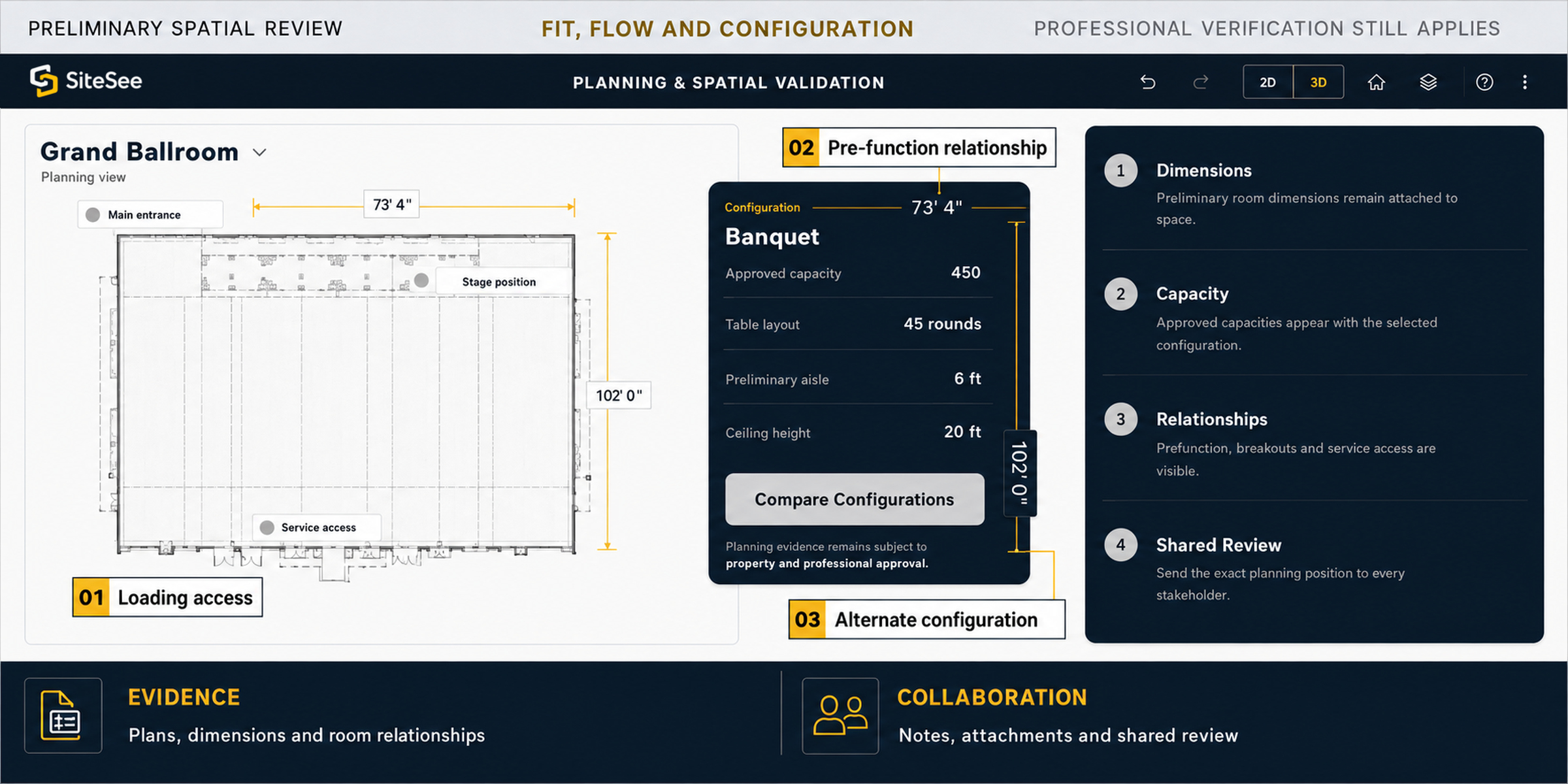 SiteSee planning and spatial-validation interface