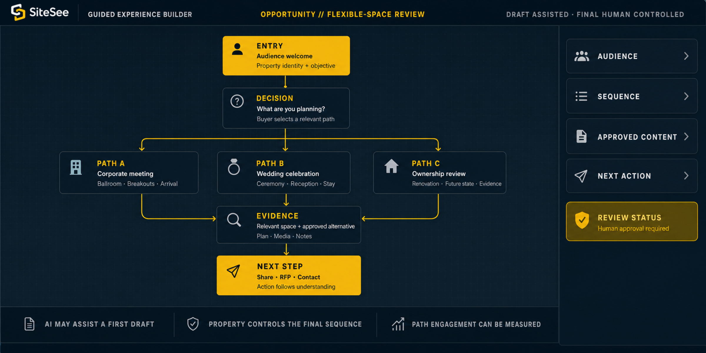 SiteSee guided Experience Builder Direct Interface