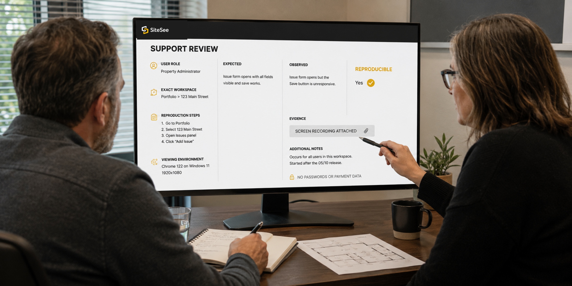 SiteSee support Review Context Brief